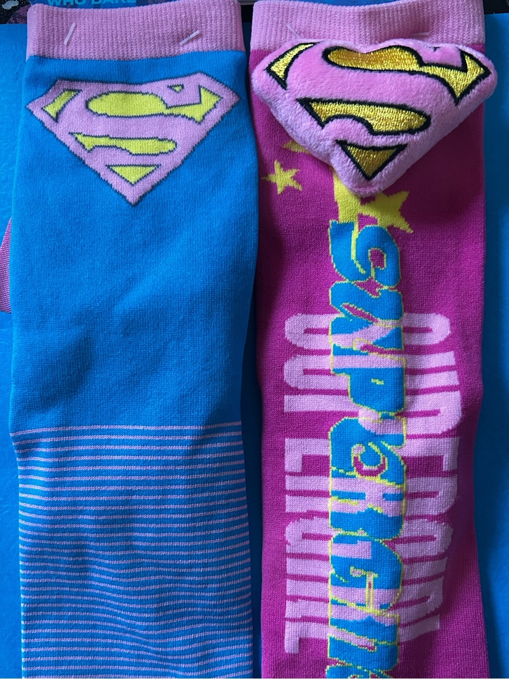 Supergirl Mismatch Madness Socks